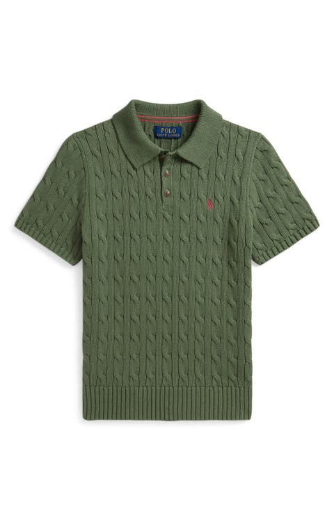 Kids' Cable Short Sleeve Cotton Sweater (Big Kid)