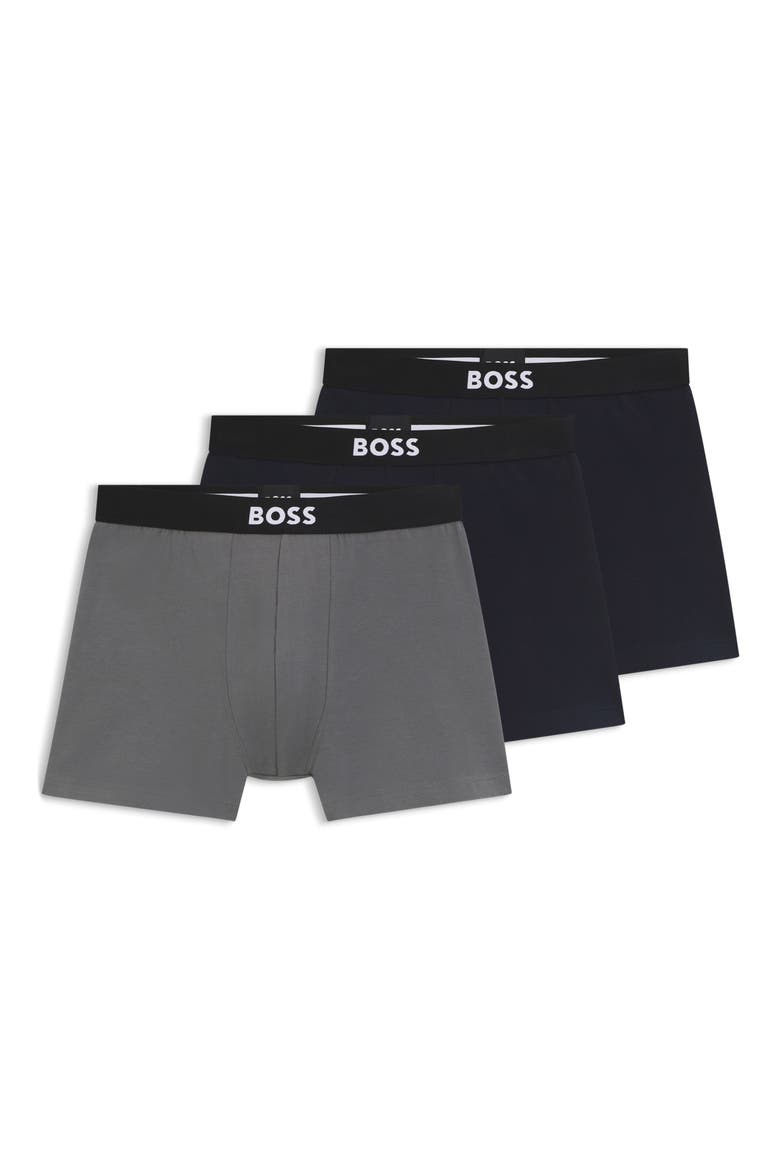 Assorted 3-Pack ONE Stretch Cotton Boxer Briefs, Main, color, BLACK MISC