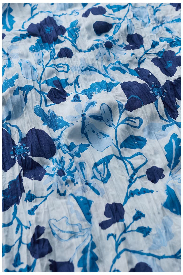 Larissa Floral Crinkled Organic Cotton Button-Up Shirt, Alternate, color, WINDING MEADOW BLUE FOG