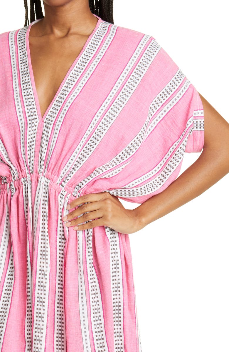 lemlem Amira Stripe Cotton Blend Cover-Up Dress, Alternate, color, 