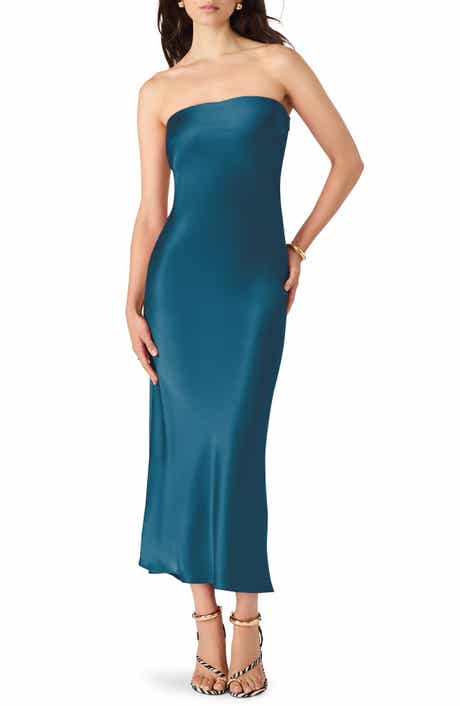 Steve Madden Jessamine Strapless Stretch Satin Dress