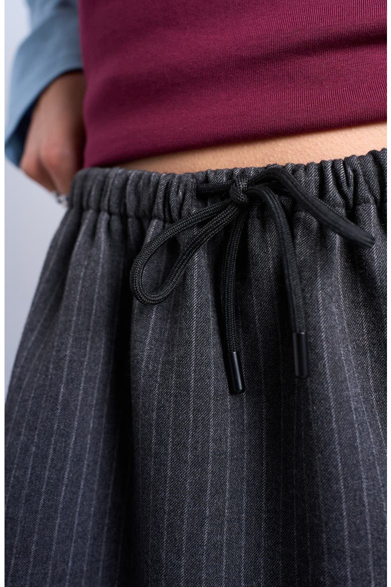 Pinstripe Low Rise Micro Miniskirt, Alternate, color, GREY