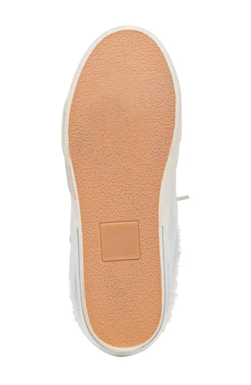 Shop Dolce Vita Zantel Faux Shearling Lined Slip-on Sneaker In Silver Distressed Leather