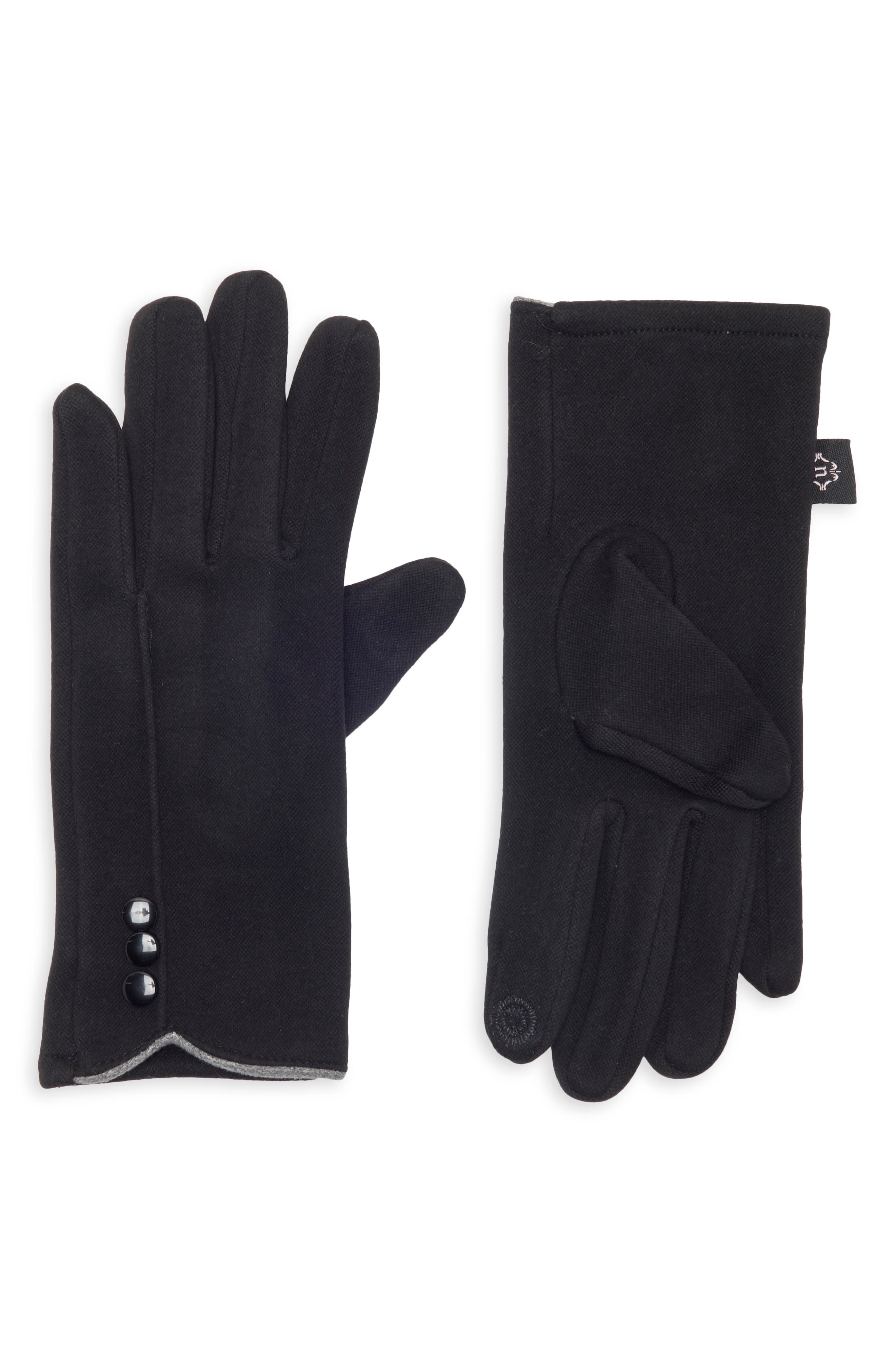 Tech Button Detail Gloves