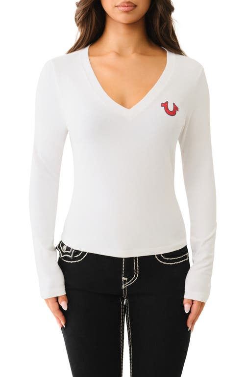 TRUE RELIGION TRUE RELIGION EMBELLISHED LONG SLEEVE COTTON GRAPHIC T-SHIRT