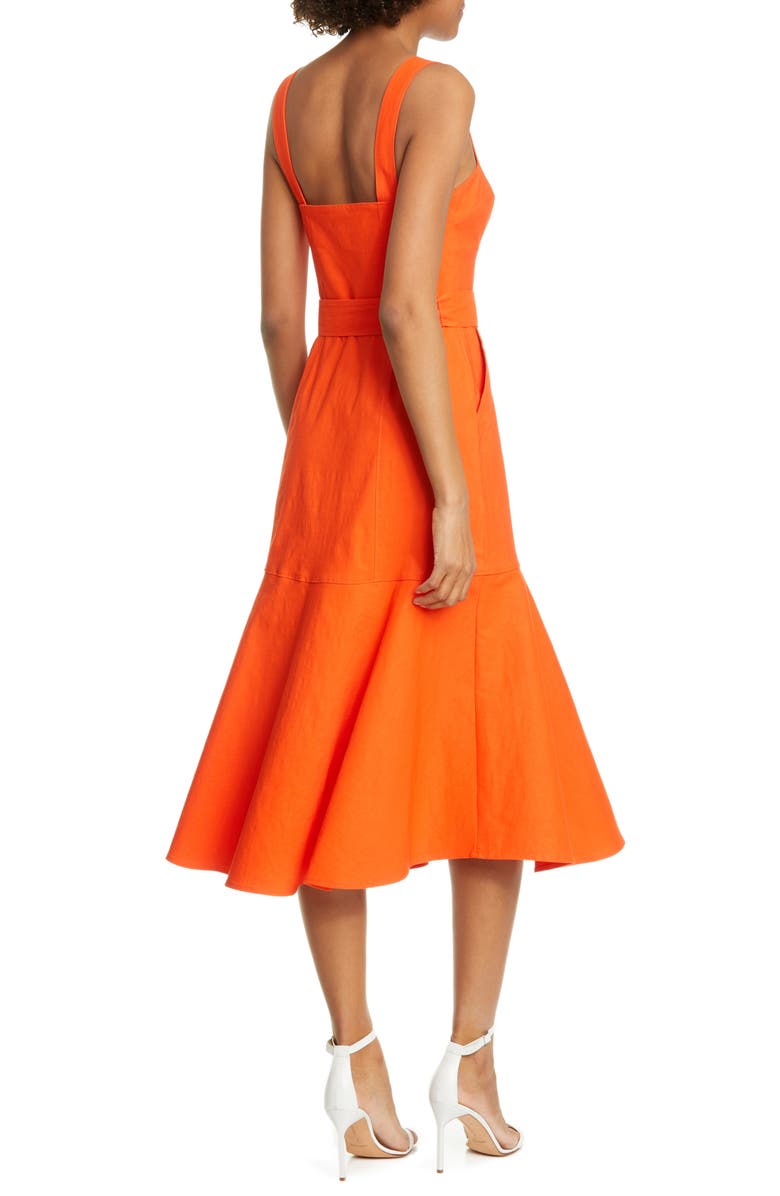 A.L.C. Sabrina Linen Blend Bustier Dress, Alternate, color,