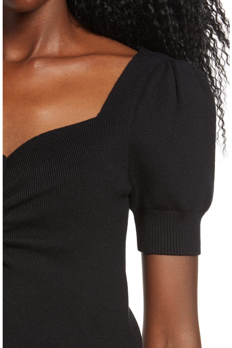 Ruched Front Top, Alternate, color, BLACK