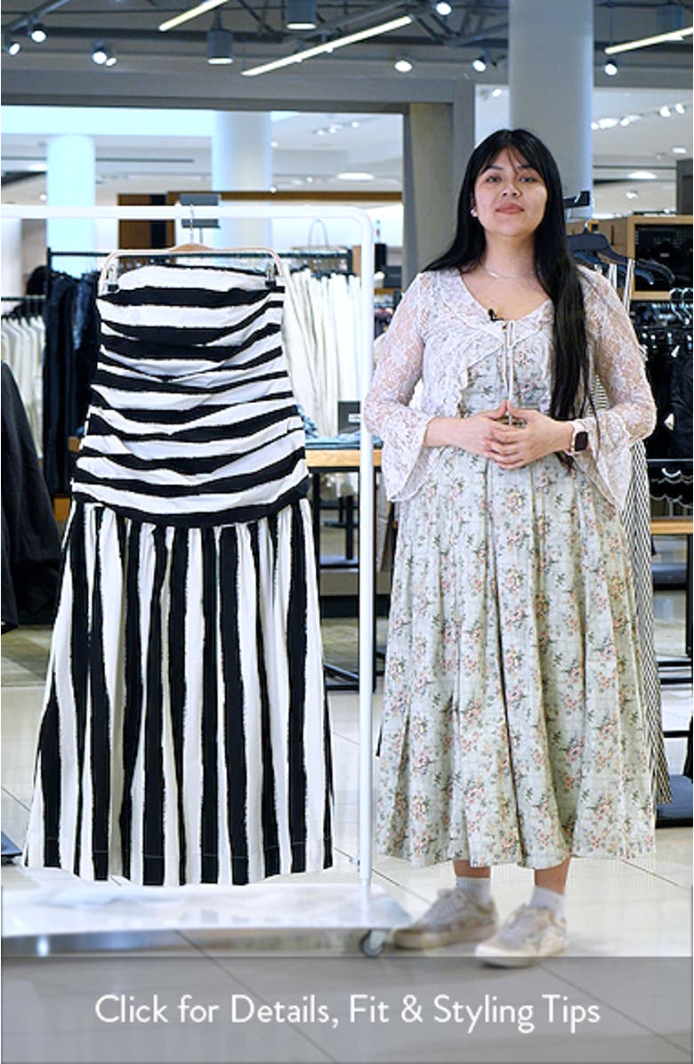 Stripe Bandeau Fit & Flare Dress, sales video thumbnail