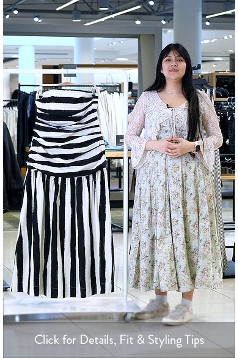 Stripe Bandeau Fit & Flare Dress video