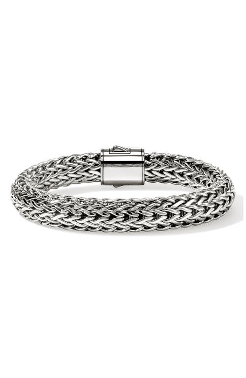 John Hardy Classic Chain 10.5mm Silver Bracelet & Sapphire Clasp Size Medium - Bbs94052bspxum In Metallic