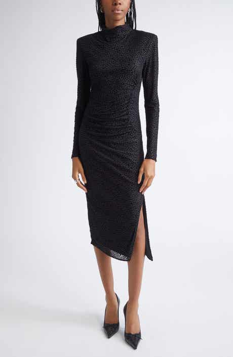 Ramy Brook Eveline Flocked Dot Long Sleeve Dress