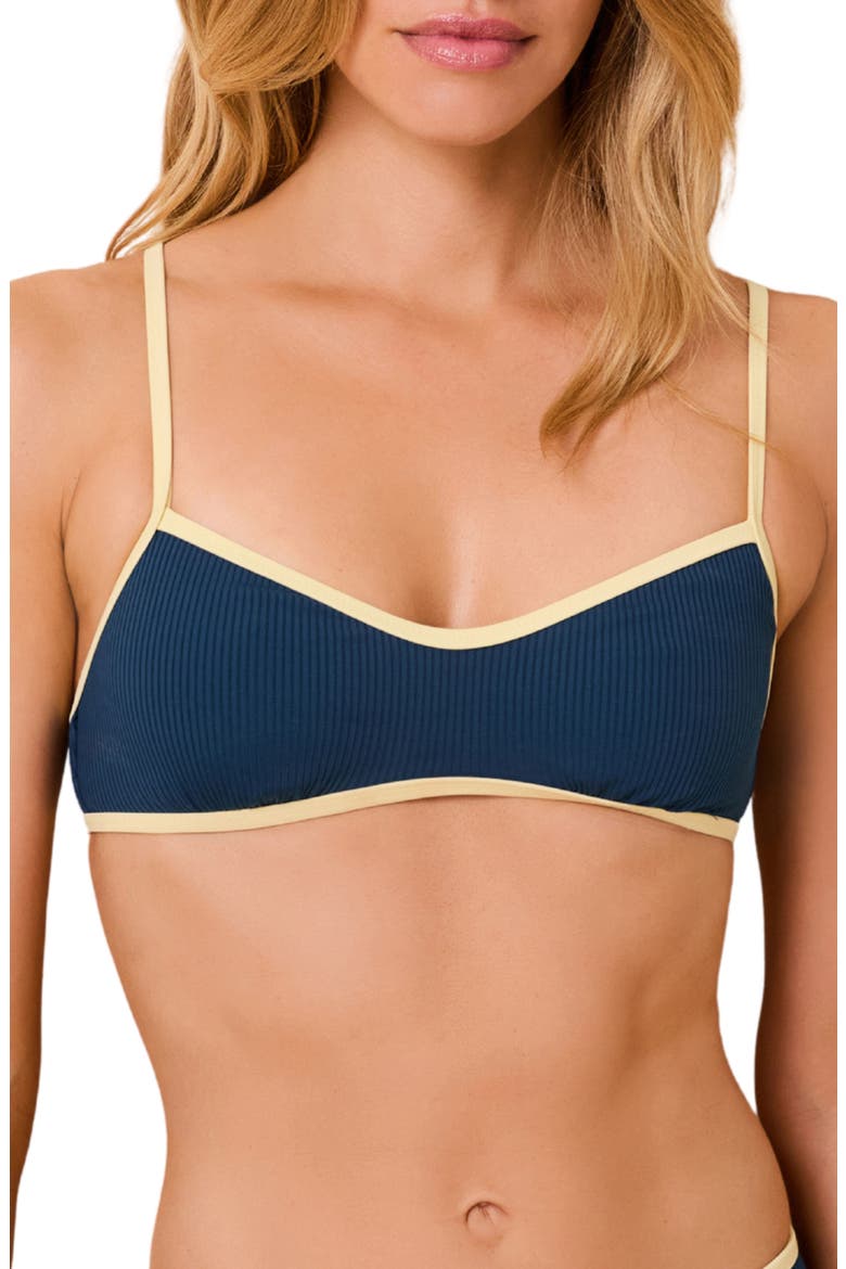 The Rachel Ribbed Bikini Top, Main, color, DEEP CANAL