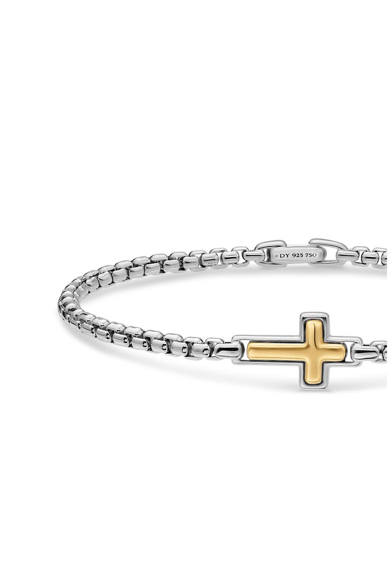 Cross Station Box Chain Bracelet, Alternate, color, SILVER