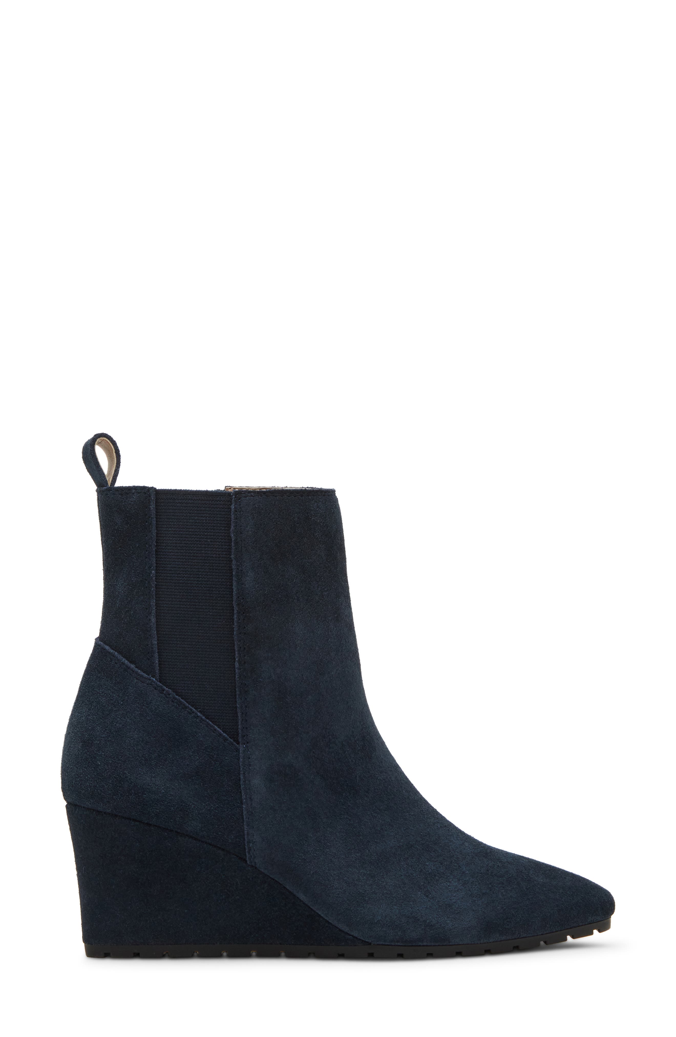 Veena Waterproof Wedge Bootie, Alternate, color, NAVY SUEDE