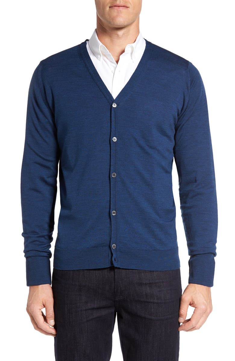 John Smedley 'Bryn' Easy Fit Wool Button Cardigan, Main, color,