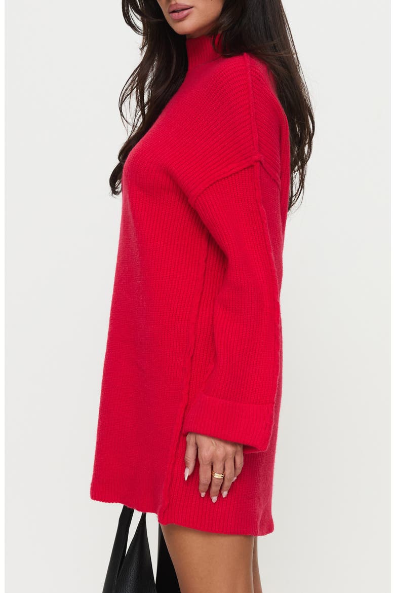 Weslie Long Sleeve Shift Sweater Dress, Alternate, color, RED