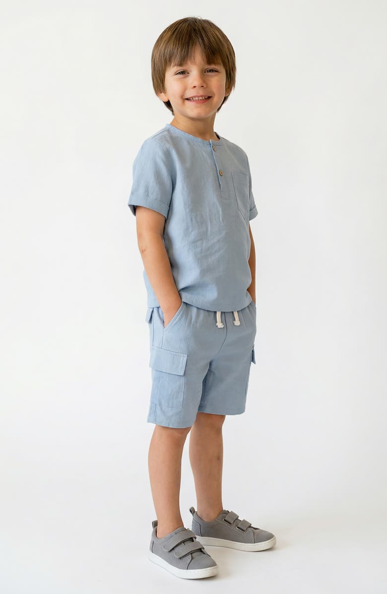Joe's Jeans Kids' Henley & Shorts Set, Alternate, color, Light Blue