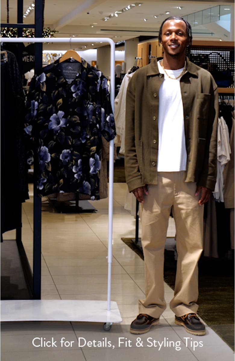 Elegant Eclipse Floral Silk Camp Shirt, sales video thumbnail