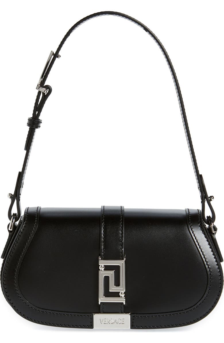 Versace Mini Greca Goddess Leather Shoulder Bag, Main, color,