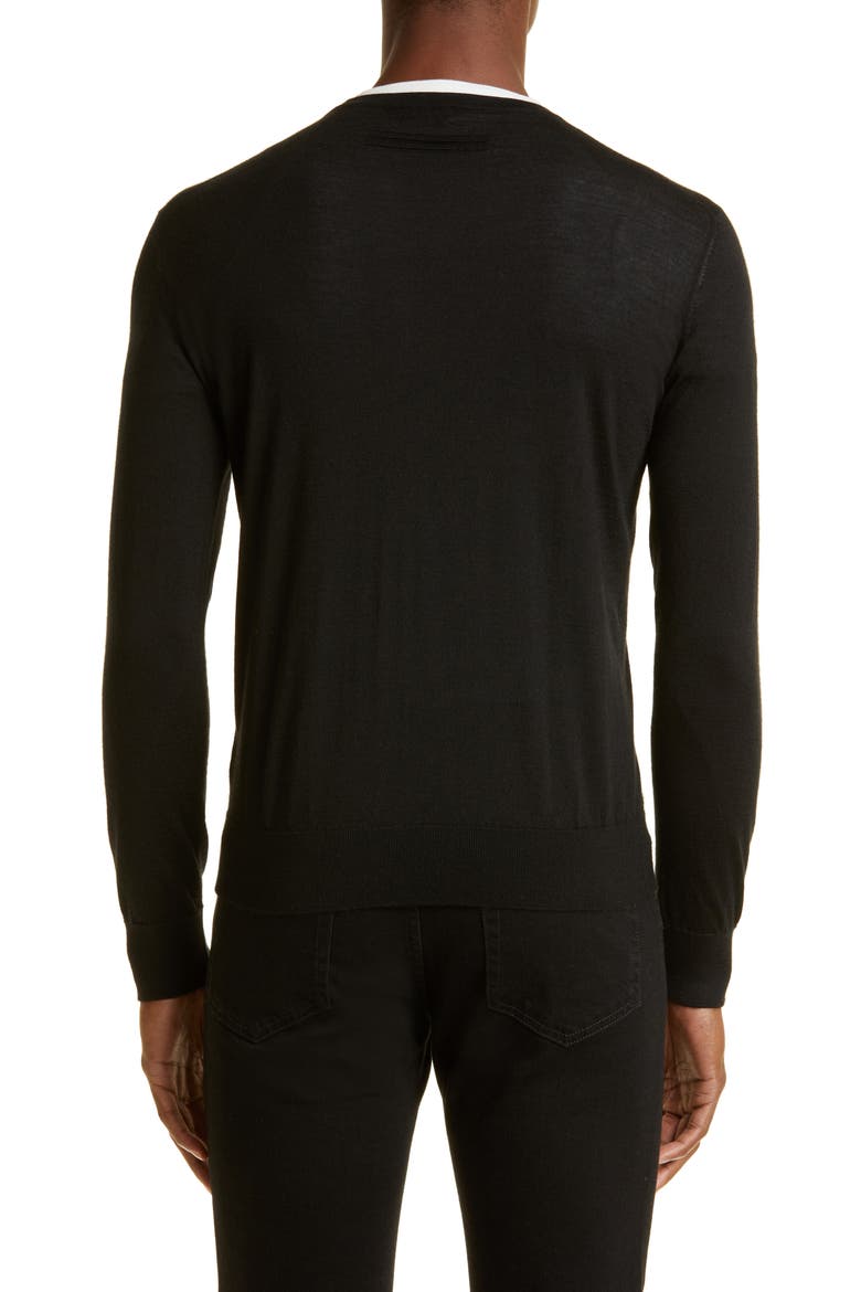 Men's Cashseta Cashmere & Silk Sweater, Alternate, color, BLACK