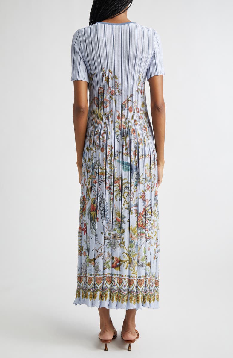 Etro Short Sleeve Sweater Dress, Alternate, color, Multicolor On Pale Blue Base