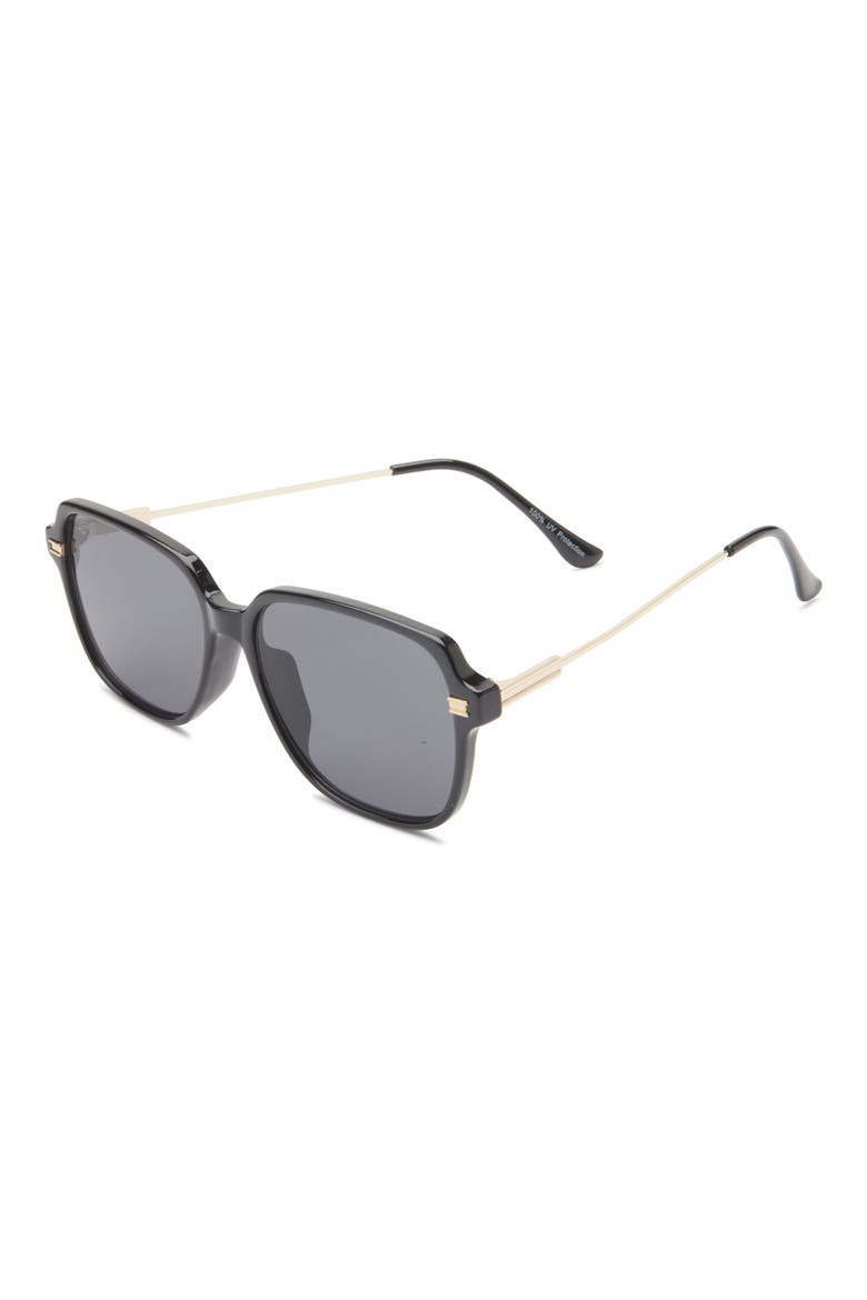 Retro Square Sunglasses, Alternate, color, BLACK- GOLD