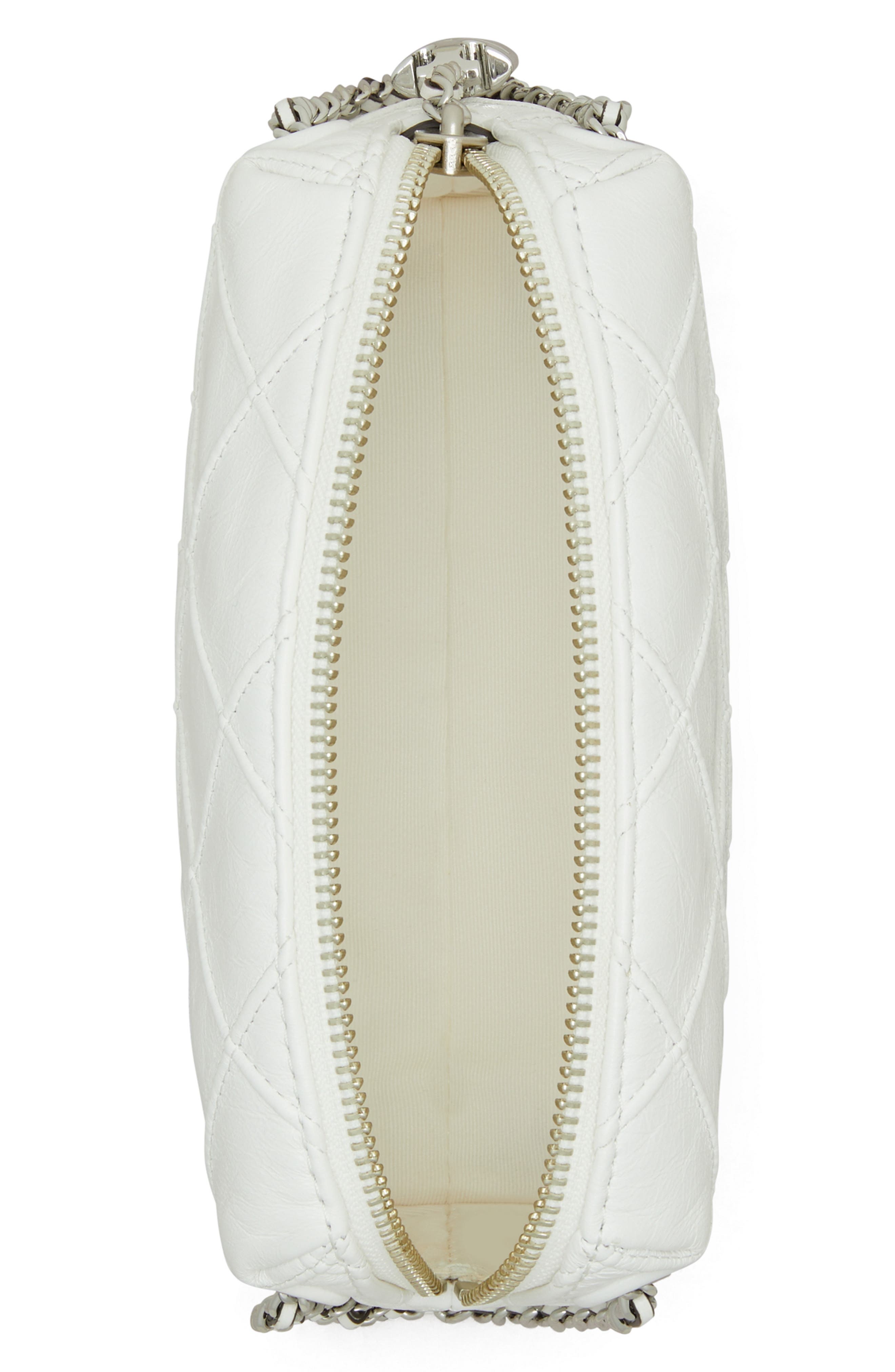 Tory Burch Fleming Soft Leather Crossbody Bag, Alternate, color, Blanc