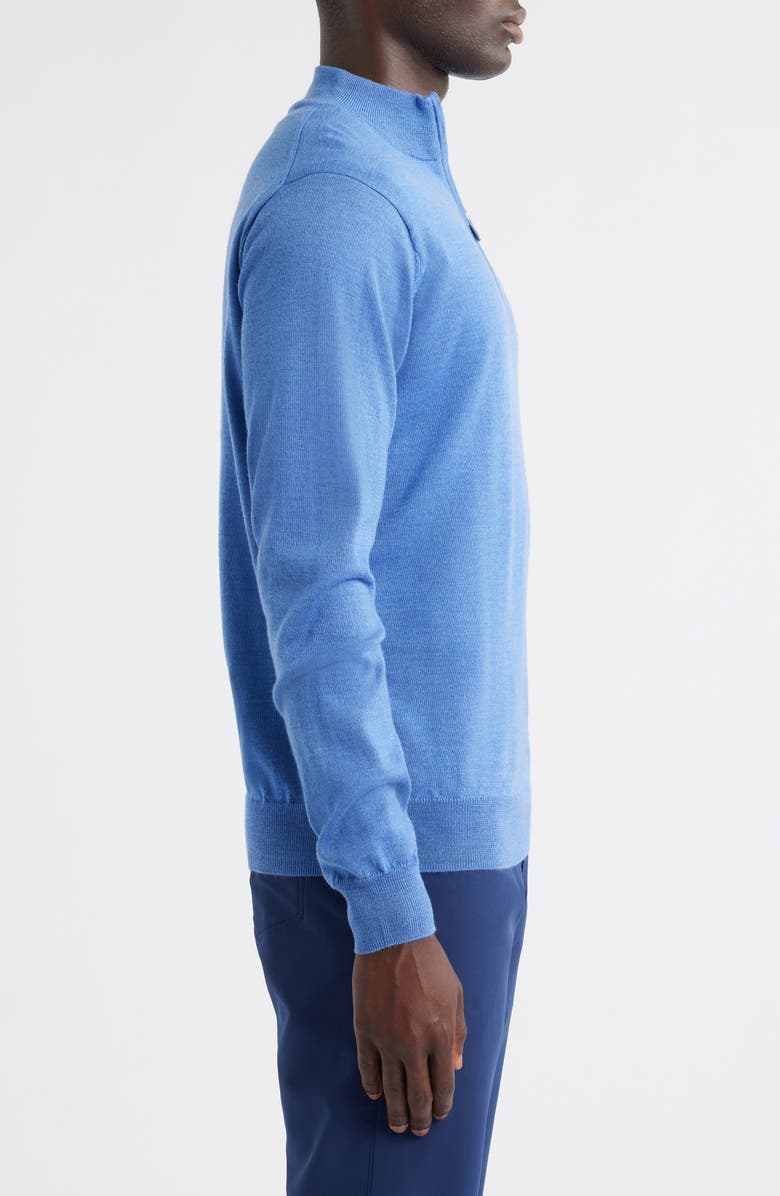 Peter Millar Autumn Crest Merino Wool Blend Quarter Zip Sweater, Alternate, color, Evening Tide