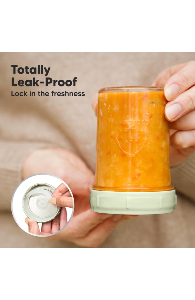 KeaBabies 8-Pack Prep Jars Food Glass Containers, Alternate, color, Sage