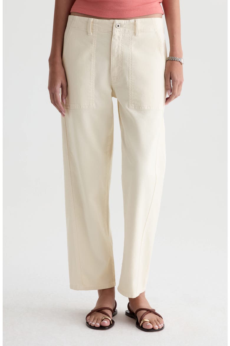 Analeigh High Waist Ankle Straight Leg Twill Pants, Main, color, OPAL STONE