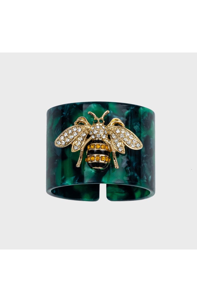 Joanna Buchanan Stripey bee resin napkin rings, set of four, Main, color, Green