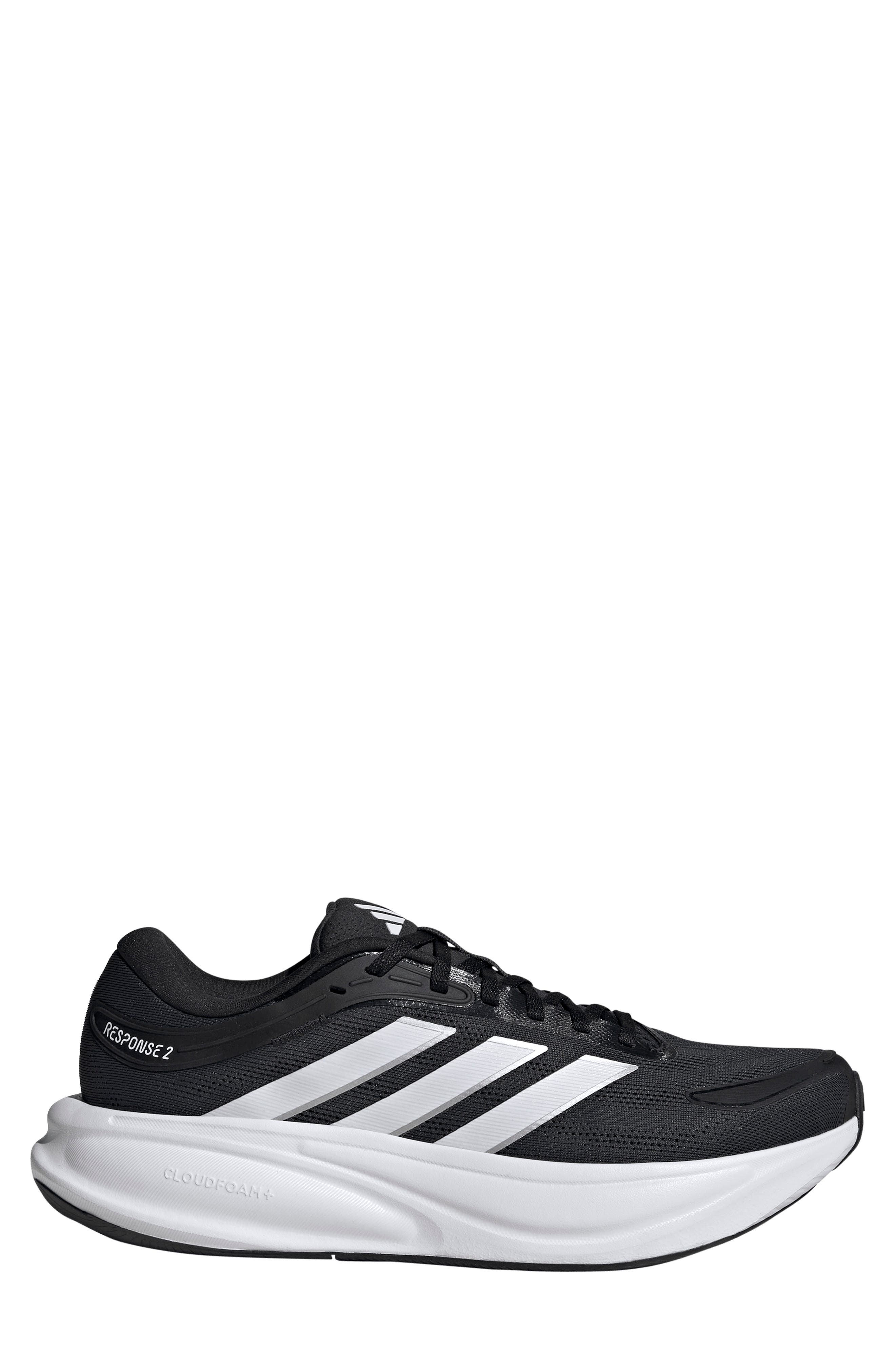 adidas Response 2 Running Shoe, Alternate, color, Black/ White/ Matte Silver