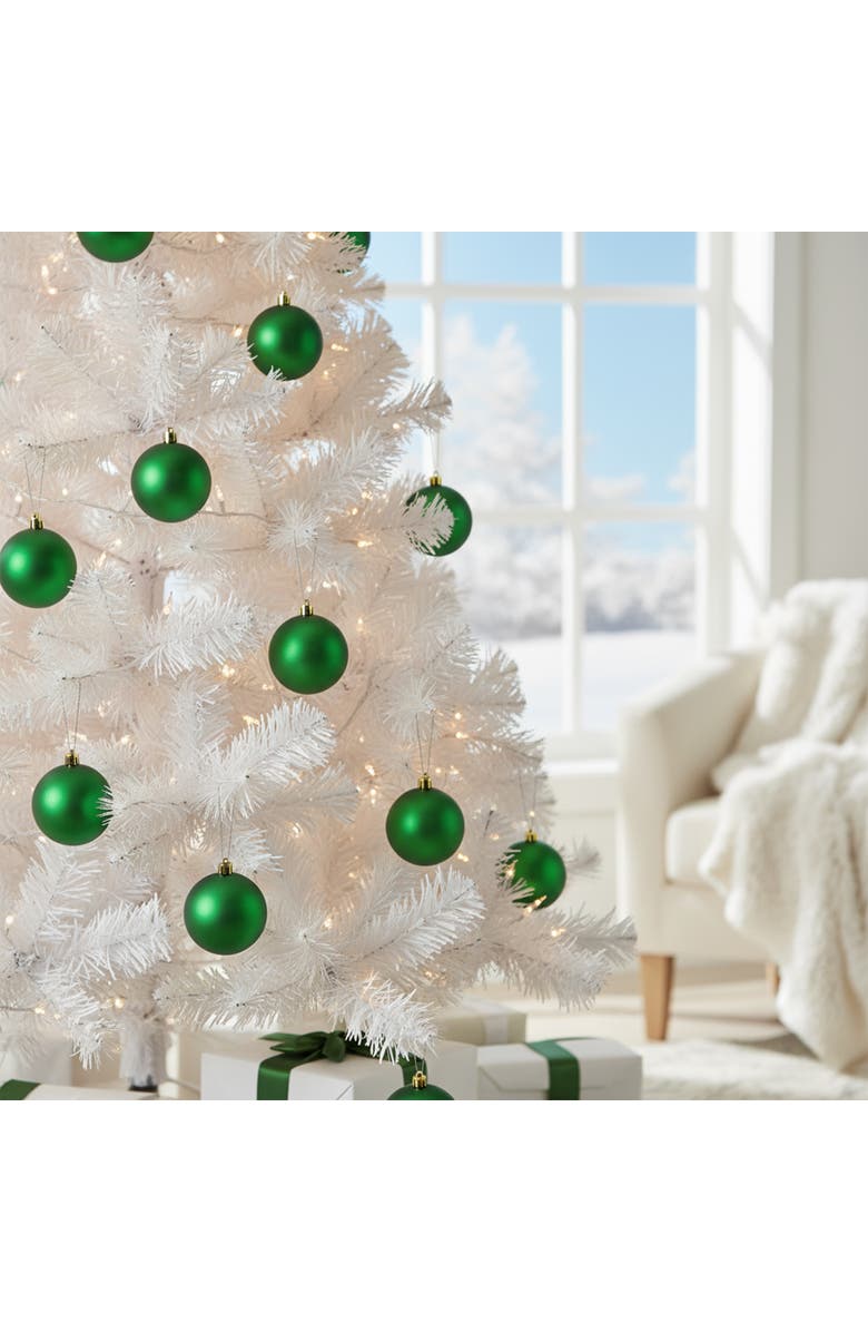 Northlight Shatterproof Matte Christmas Ball Ornaments - 4" (100mm) - Christmas Green - 12ct, Alternate, color,