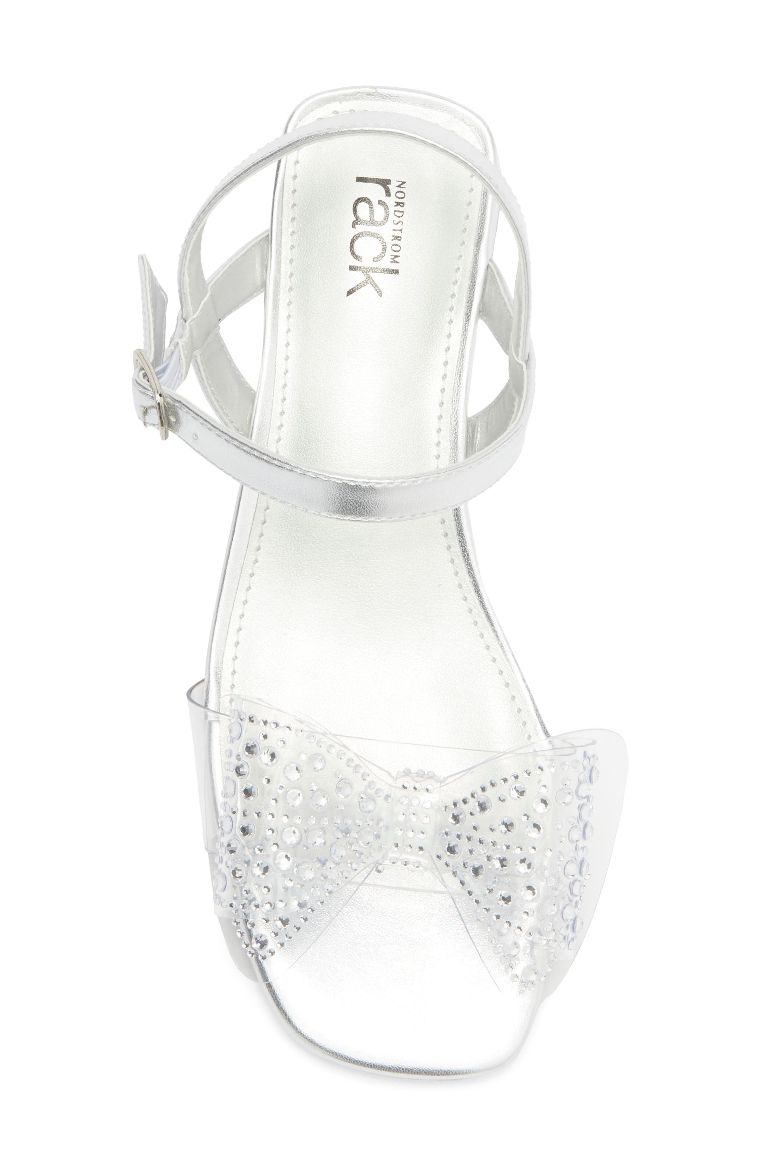 NORDSTROM RACK Kids' Samantha Clear Heel Sandal, Alternate, color, Silver Metallic