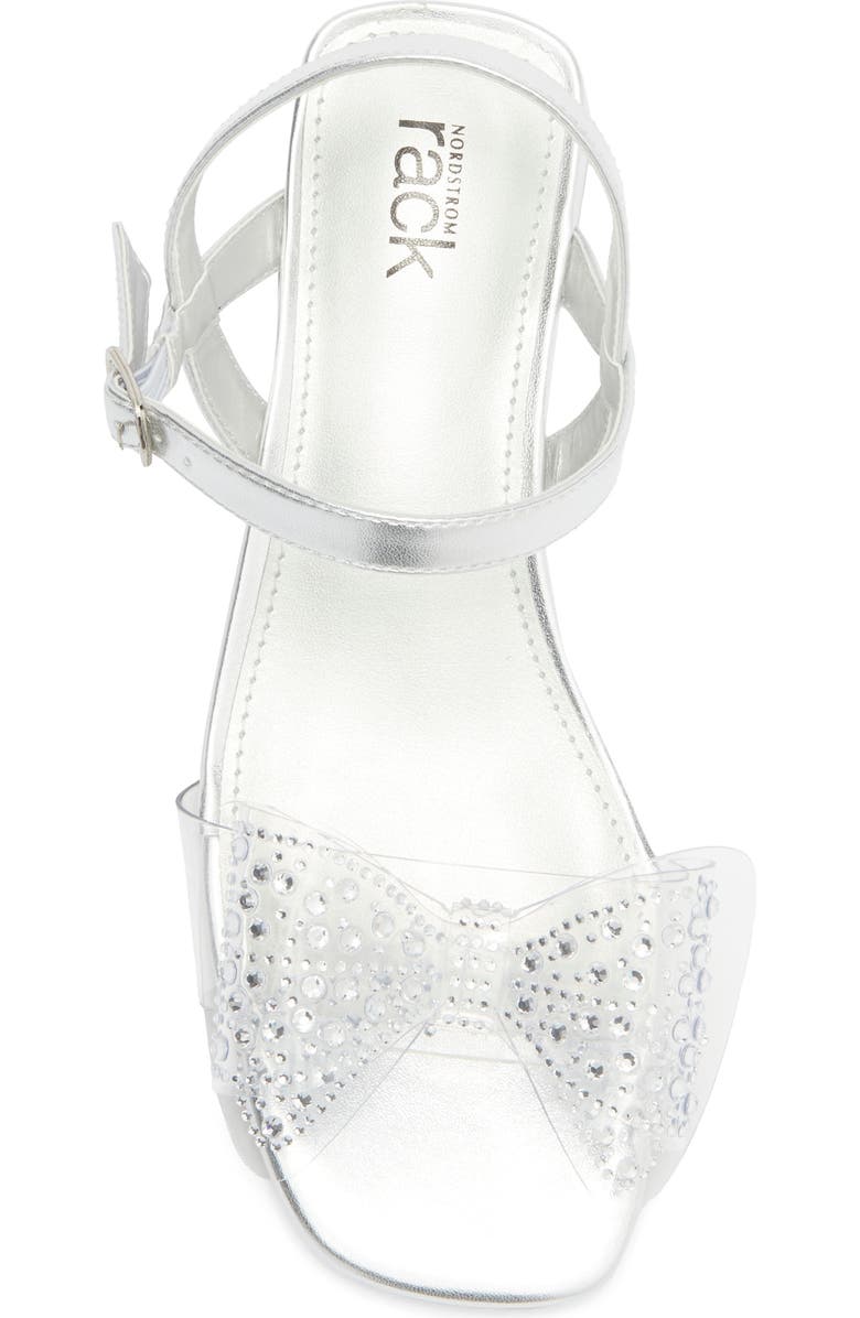 NORDSTROM RACK Kids' Samantha Clear Heel Sandal, Alternate, color, Silver Metallic