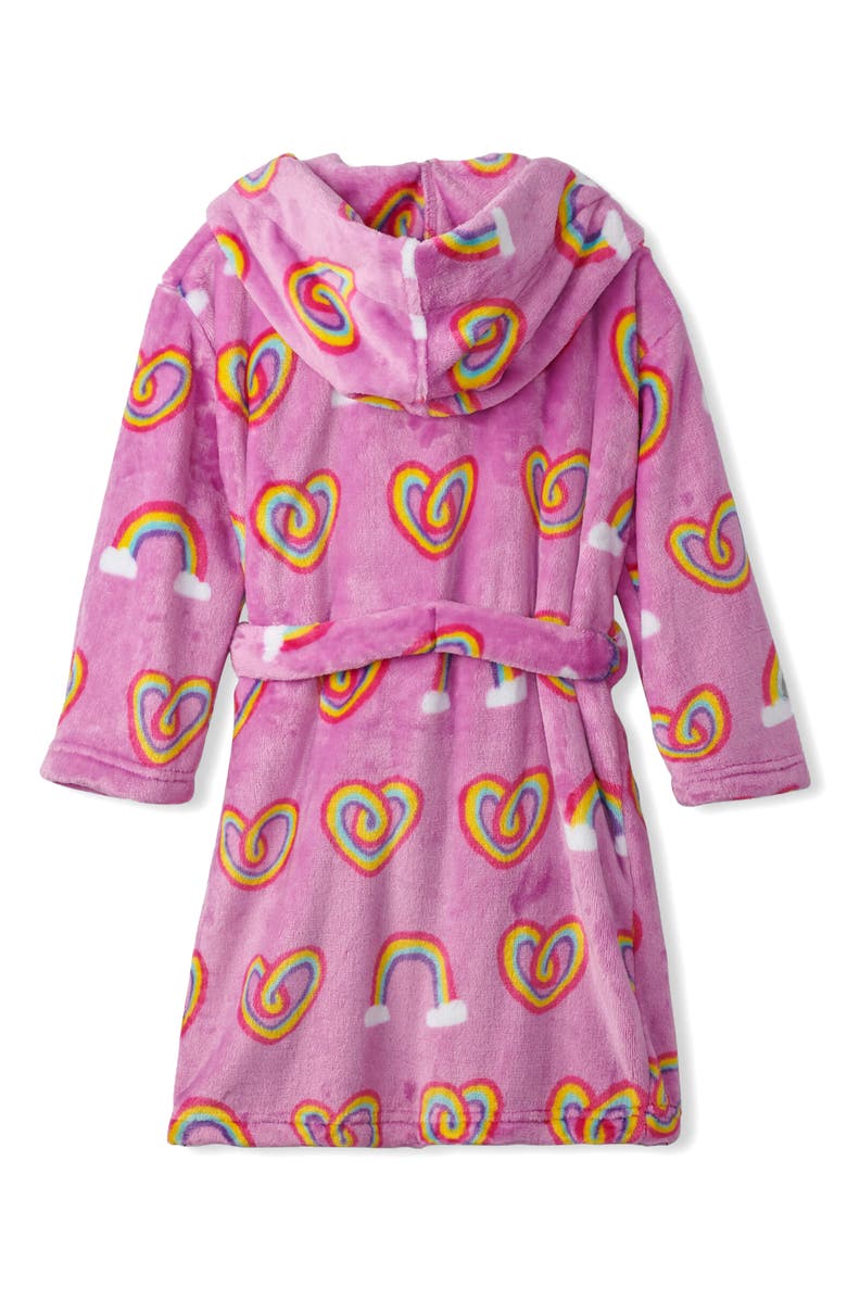 Hatley Kids' Rainbow Hearts Hooded Robe, Alternate, color, 