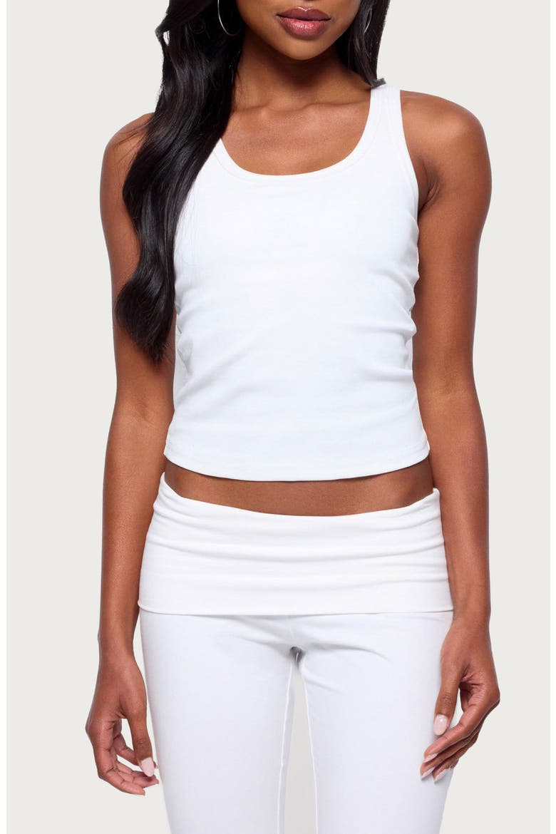 Ailsa Ribbed Built-in Bra Tank, Main, color, WHITE