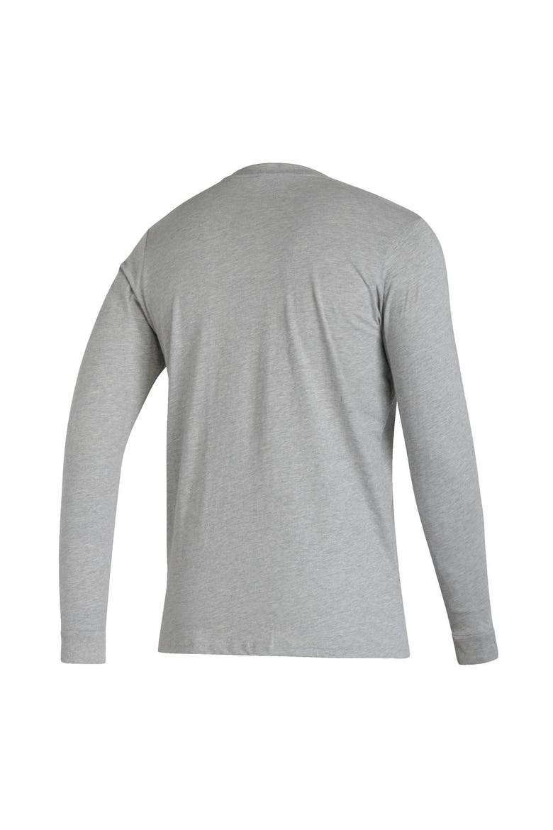 Men's adidas Heathered Gray Club Atlético River Plate Crest Long Sleeve T-Shirt, Alternate, color, Heather Gray
