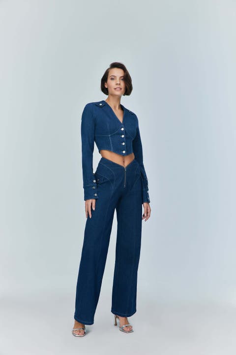 Myla Denim Jean - Women's High-Waisted Wide Leg