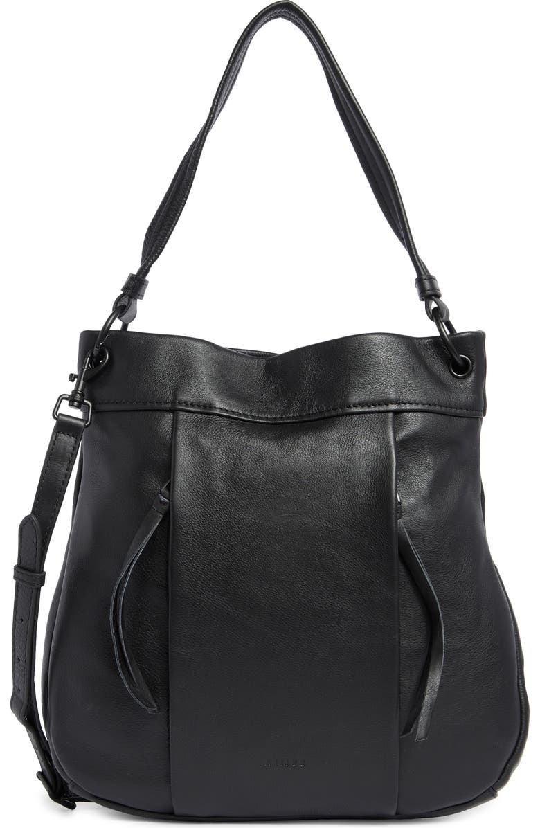 AIMEE Low Key Luxe Hobo Bag, Main, color, Black