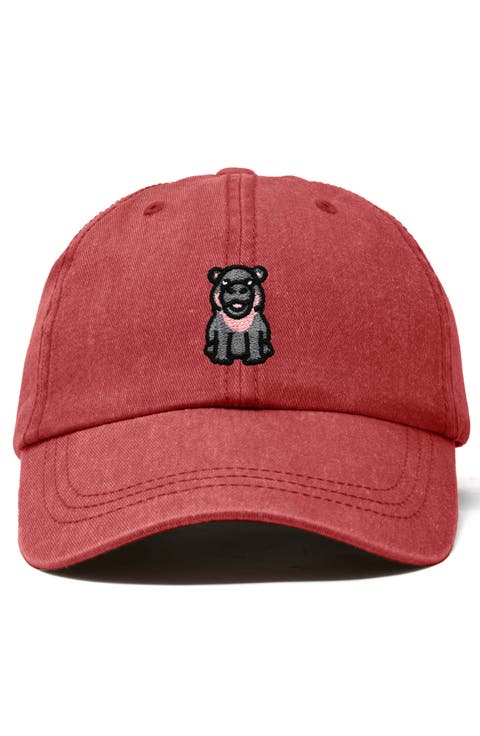 Hippo Embroidered Adjustable Hat