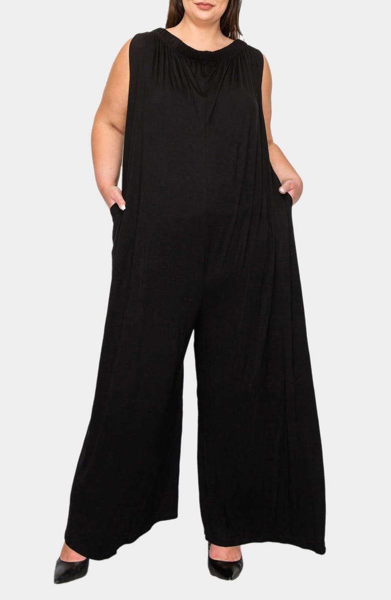 L I V D Olson Pocket Wide Leg Jumpsuit, Main, color, Black