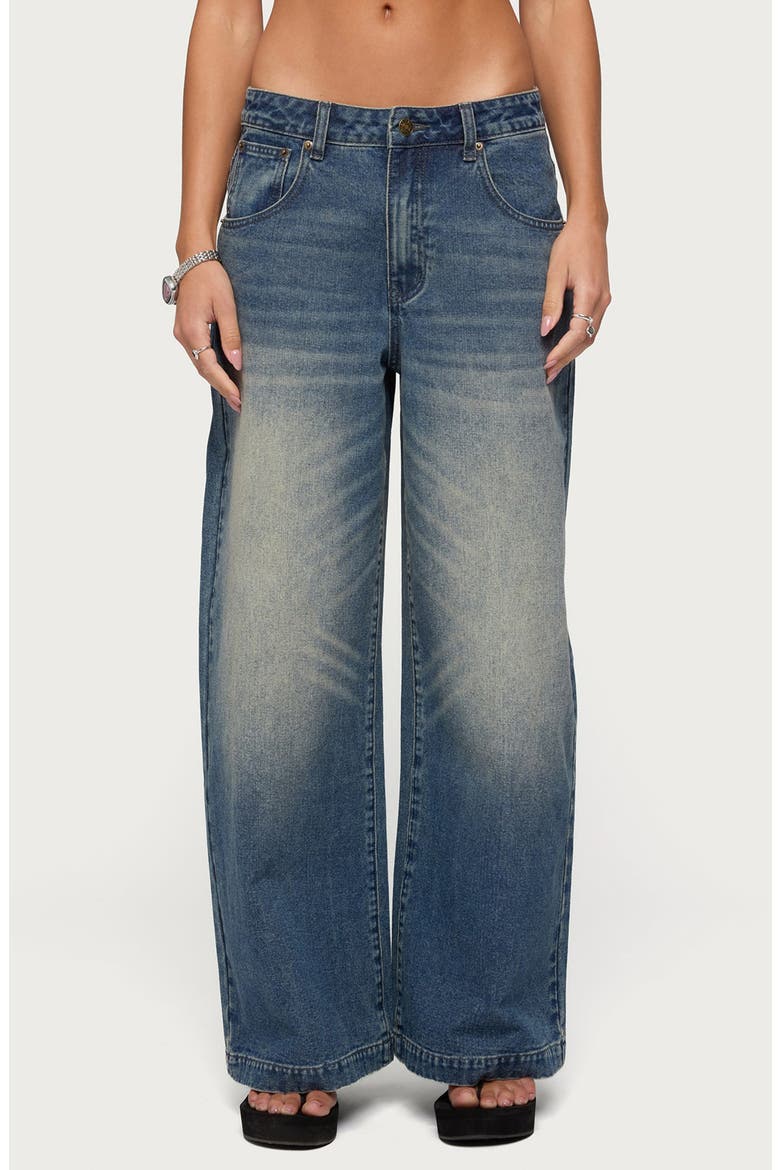 Sabira Low Rise Baggy Jeans, Main, color, BLUE-VINTAGE-WASHED