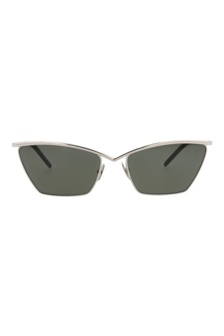57mm Cat Eye Sunglasses, Main, color, SILVER SILVER GREY
