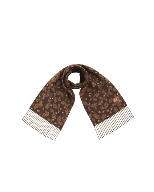 Fable England Chocolate Acorn Jacquard Scarf