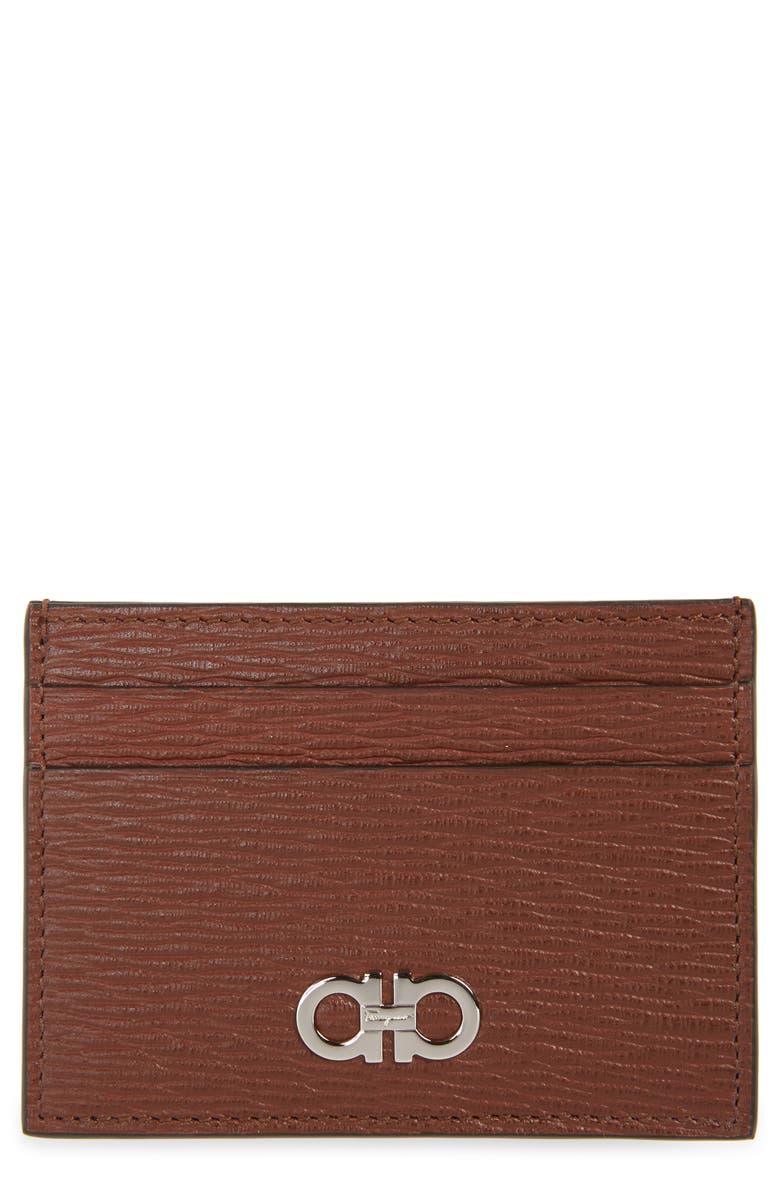 FERRAGAMO Revival Leather Magnetic Money Clip Card Case, Main, color,