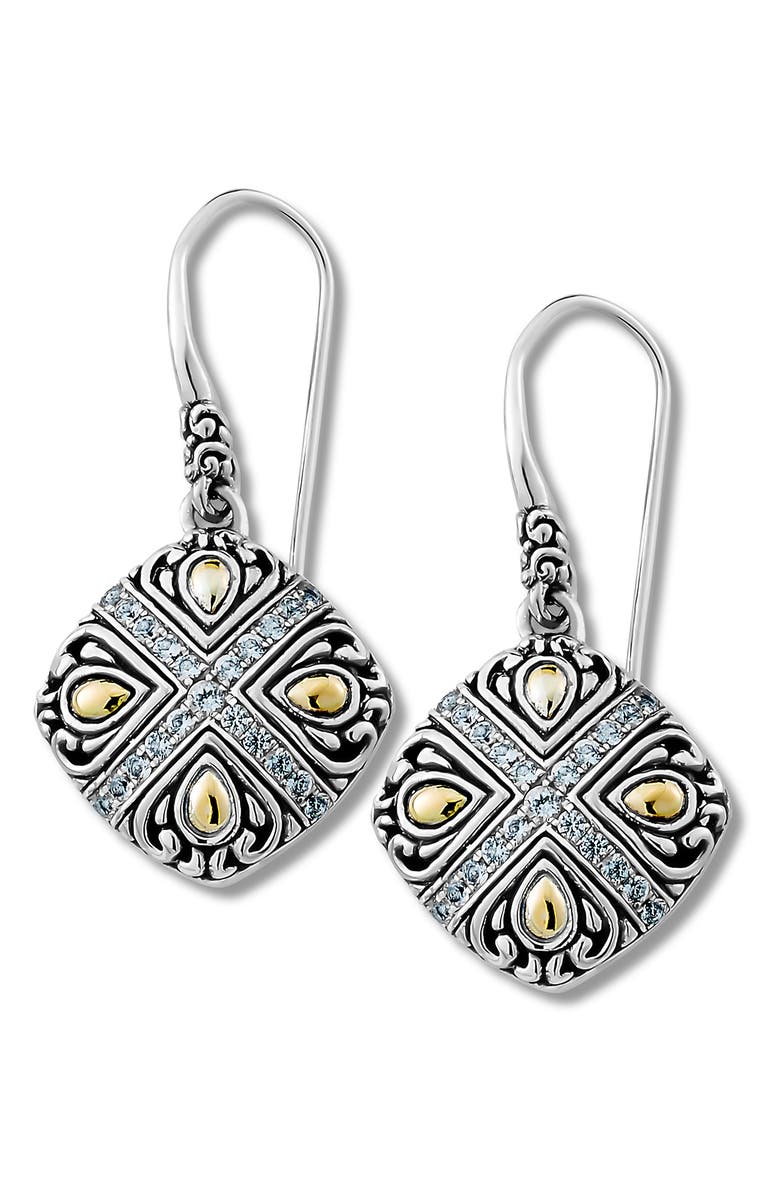 SAMUEL B. Two-Tone Black Spinel Drop Earrings, Main, color, White