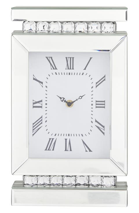 Glam Silver Glass Clock