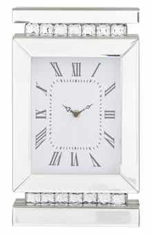 VIVIAN LUNE HOME Glam Silver Glass Clock