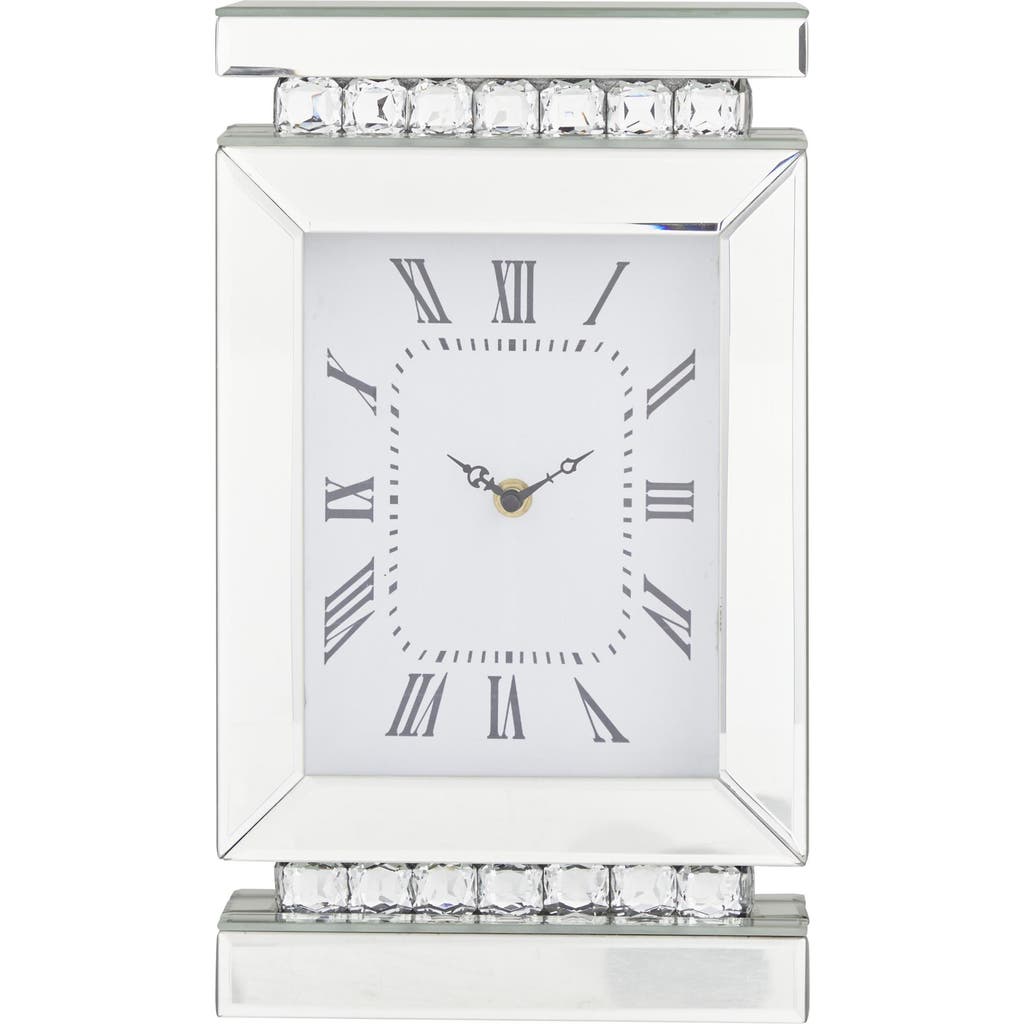 Vivian Lune Home Glam Silver Glass Clock In Silver